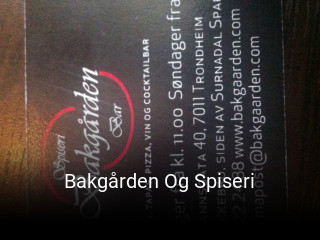 Bakgården Og Spiseri